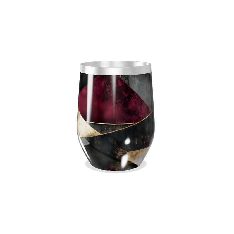 Copo Térmico Slim - Mármore Vinho e Dourado