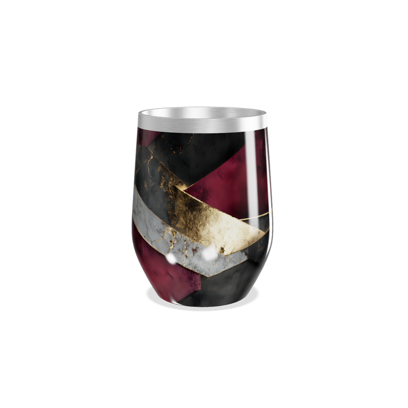 Copo Térmico Slim - Mármore Vinho e Dourado