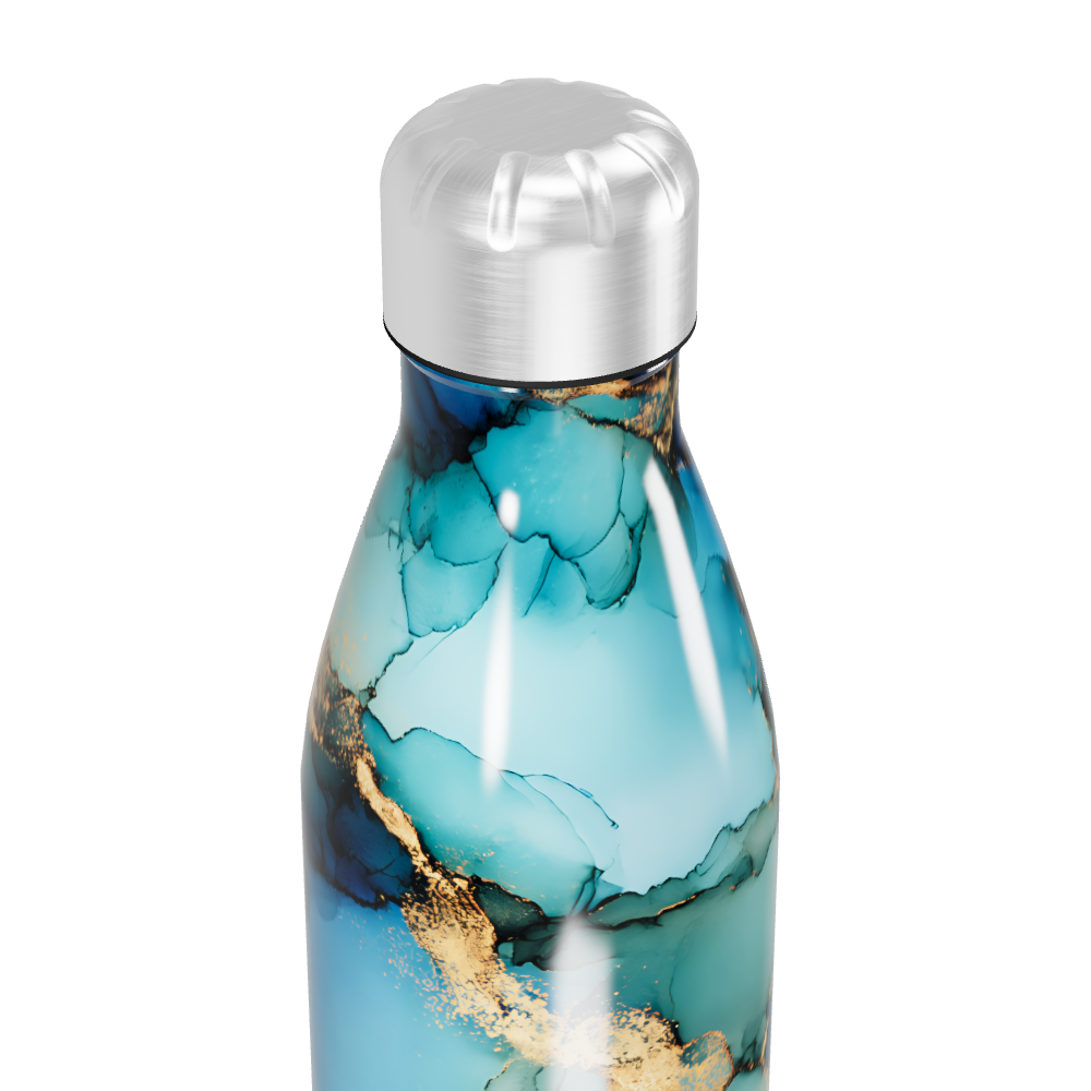 Garrafa Inox - Azul Marmorizada 500ml