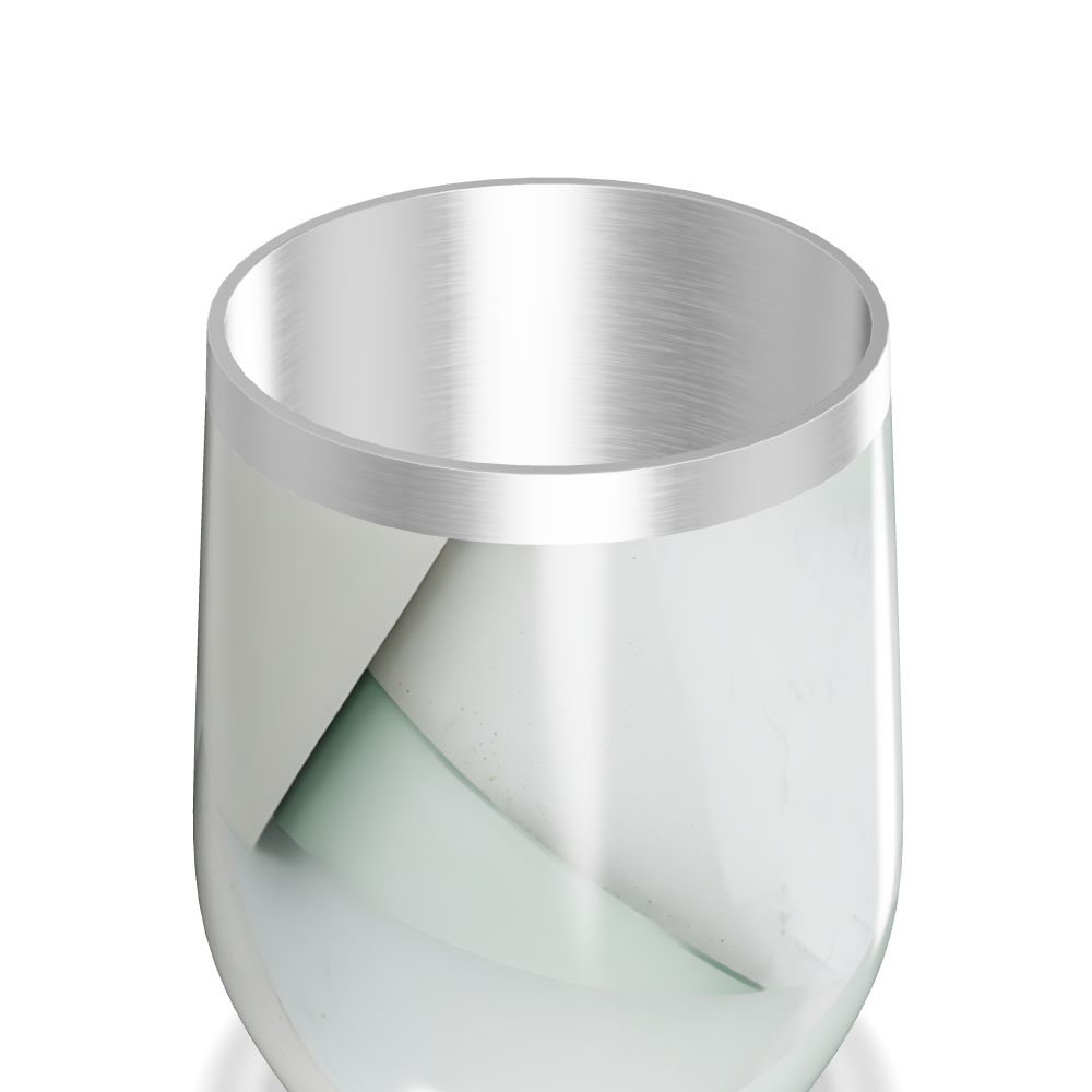 Copo Térmico Slim - Branco Marmorizado Aço