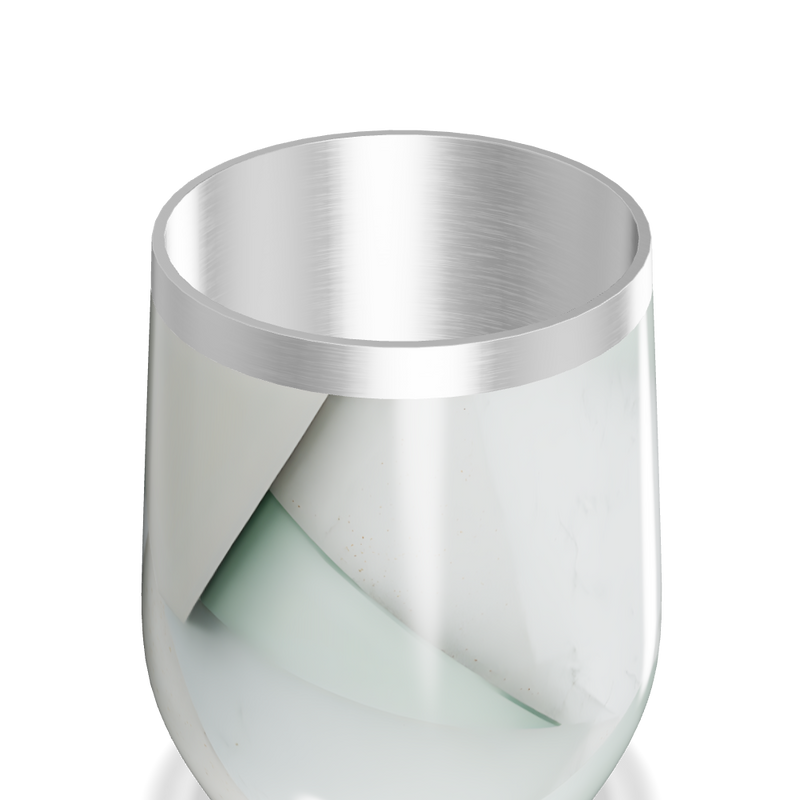 Copo Térmico Slim - Branco Marmorizado Aço