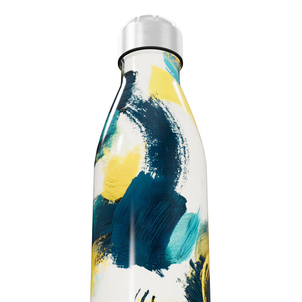 Garrafa Inox - Estampa Abstrata Colorida