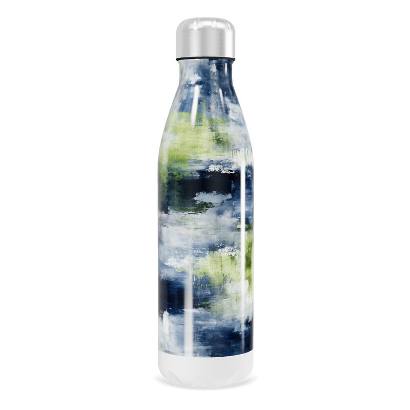 Garrafa Inox - Estampa Azul Verde Abstrata