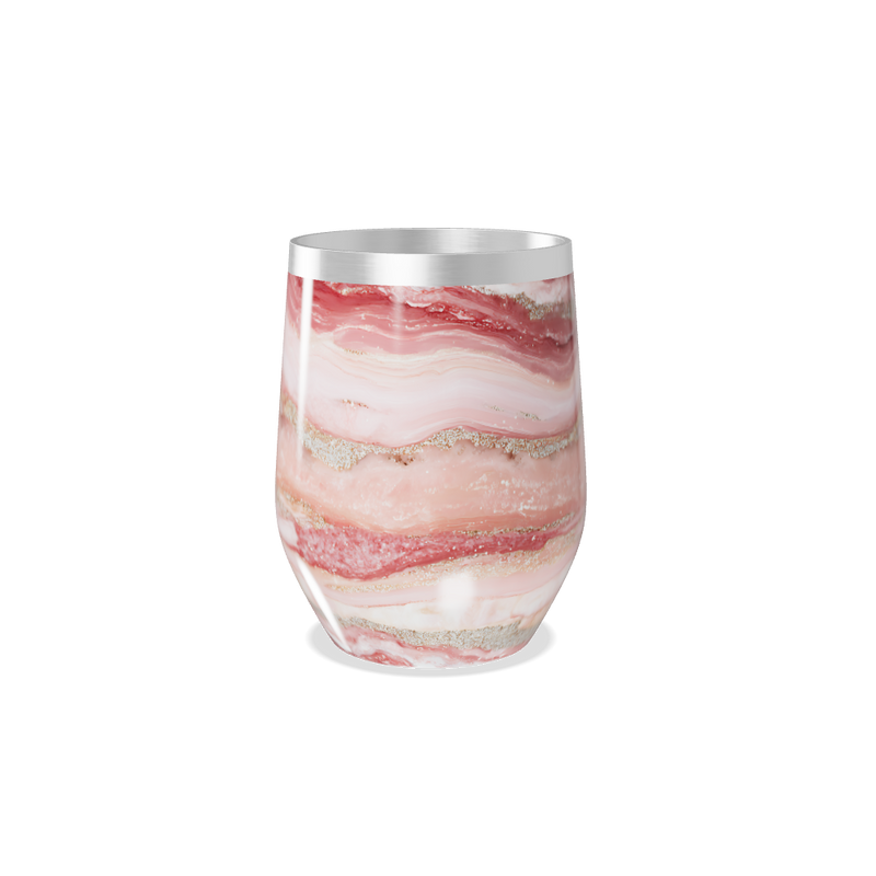 Copo Térmico Slim - Mármore Rosa Inox