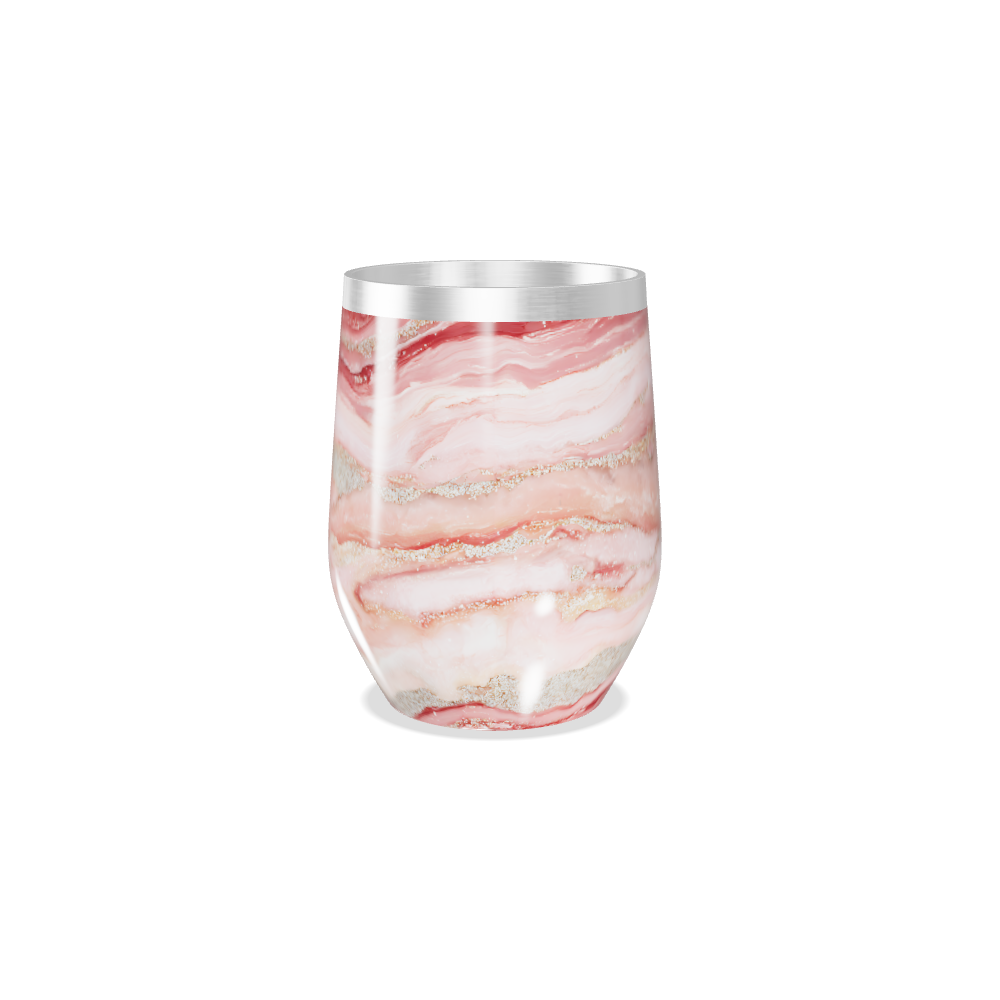 Copo Térmico Slim - Mármore Rosa Inox