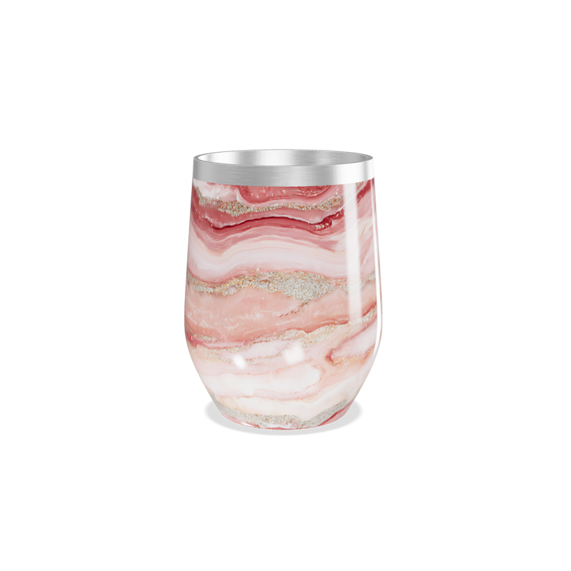 Copo Térmico Slim - Mármore Rosa Inox
