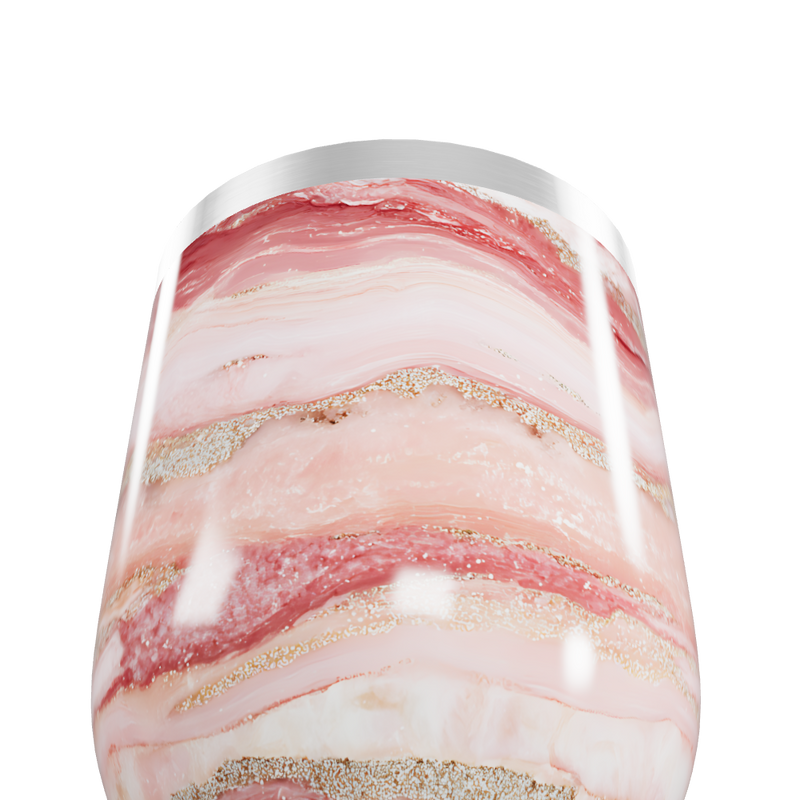 Copo Térmico Slim - Mármore Rosa Inox