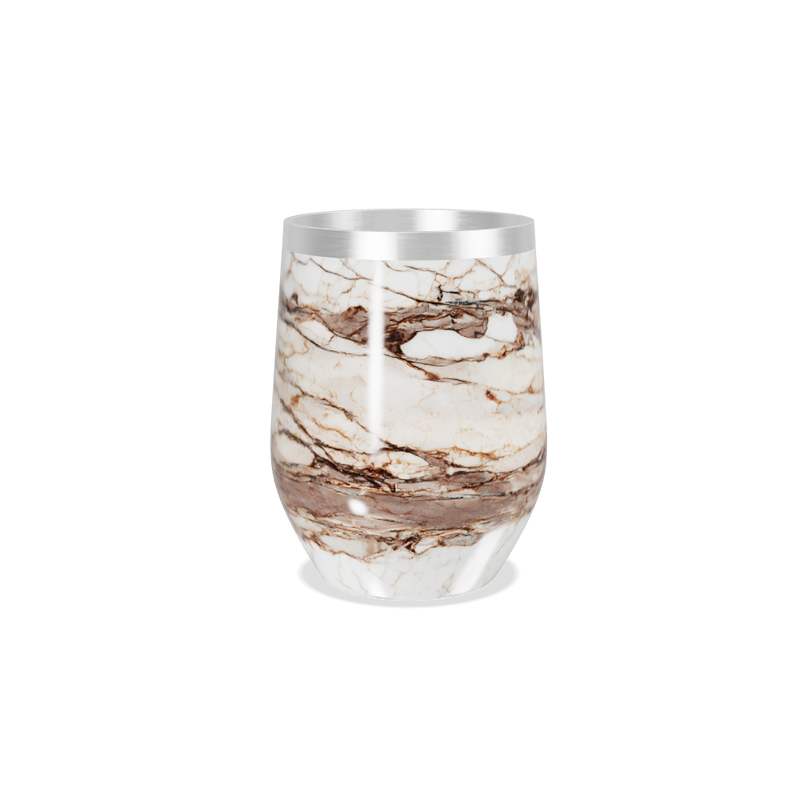 Copo Térmico Slim - Mármore Marrom Inox