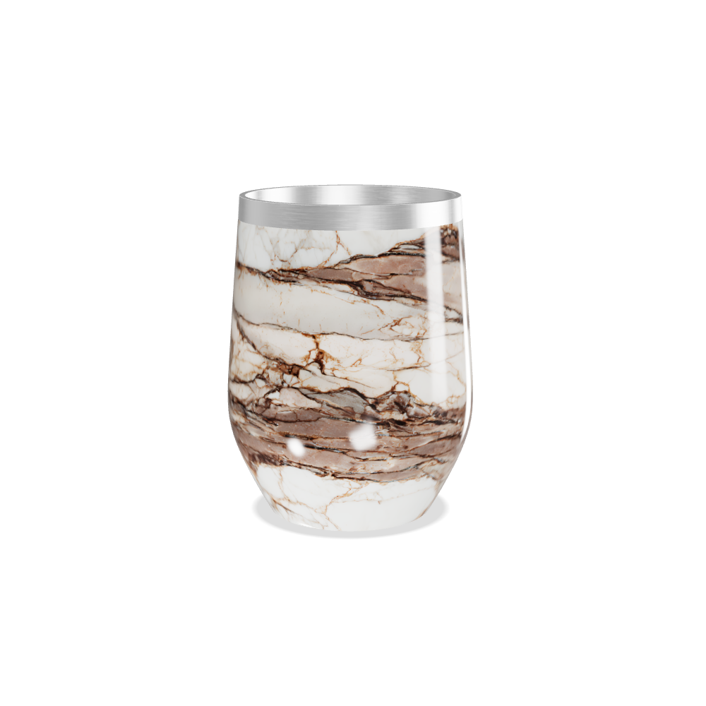 Copo Térmico Slim - Mármore Marrom Inox