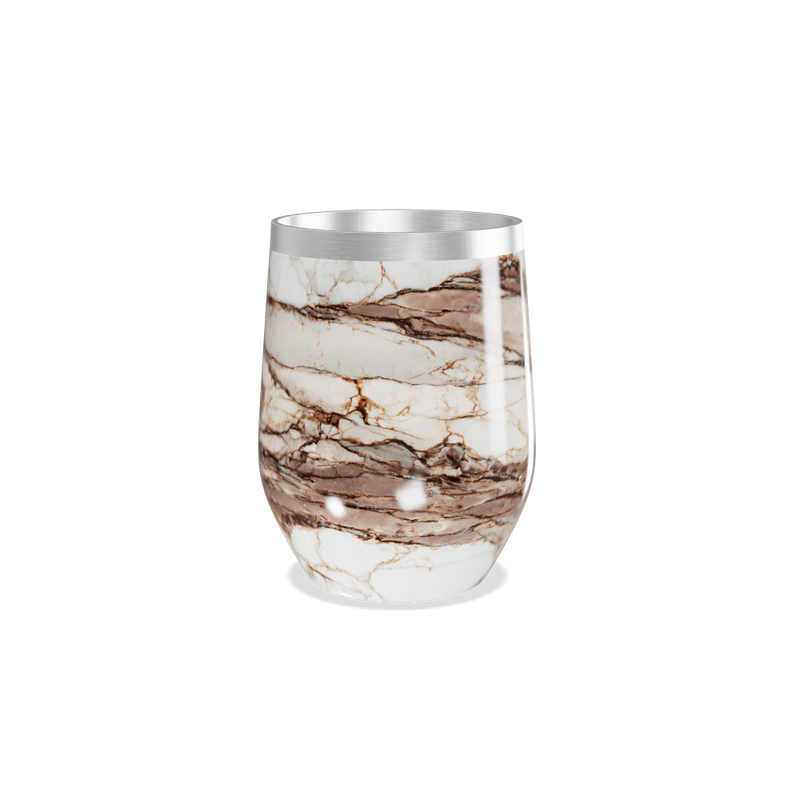 Copo Térmico Slim - Mármore Marrom Inox