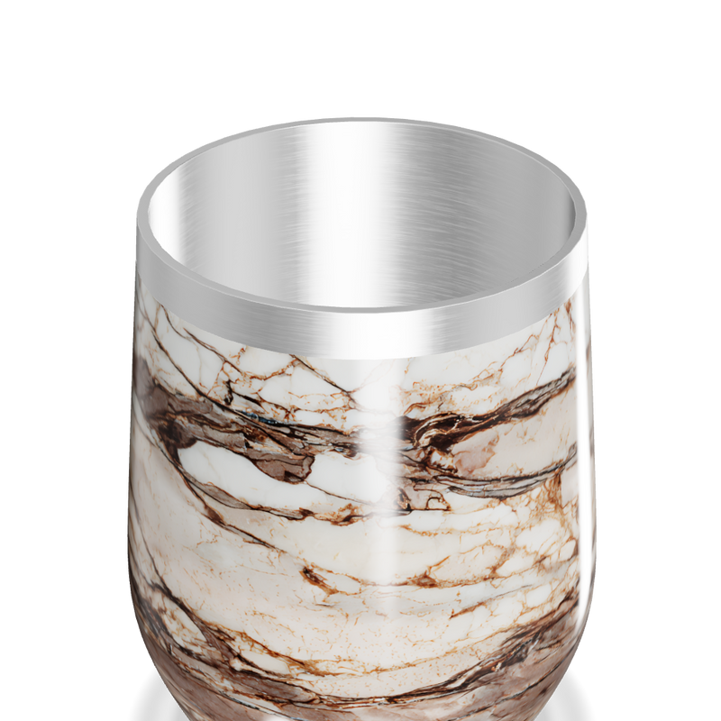 Copo Térmico Slim - Mármore Marrom Inox