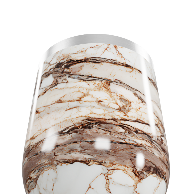 Copo Térmico Slim - Mármore Marrom Inox