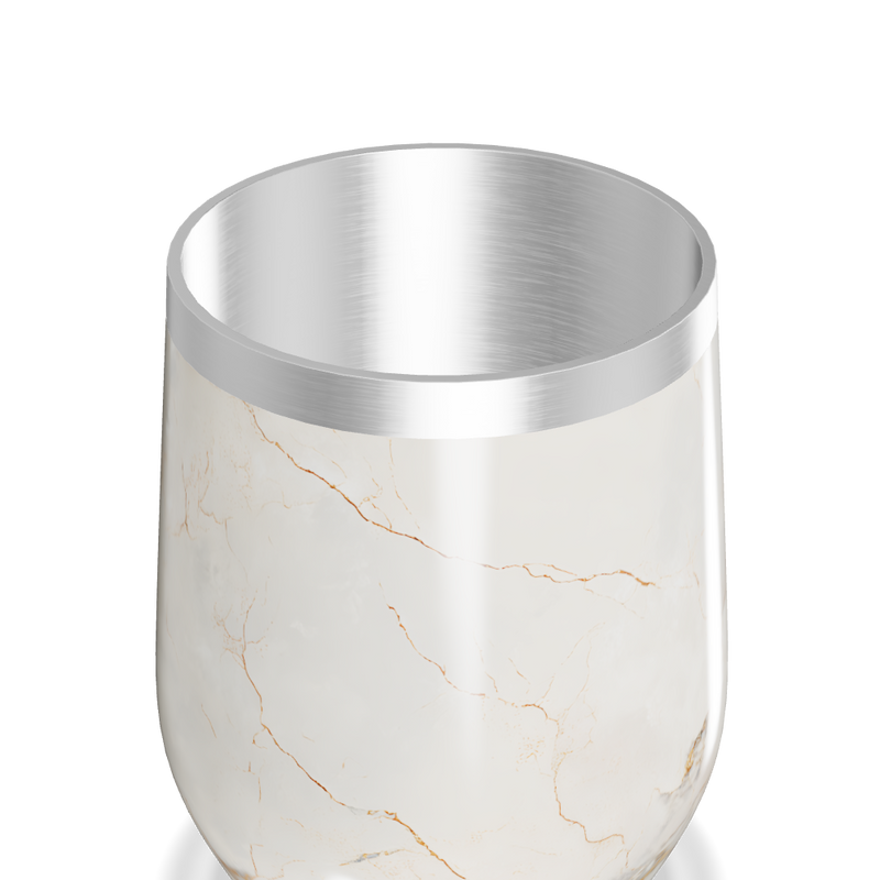 Copo Térmico Slim - Mármore Branco Aço Inox