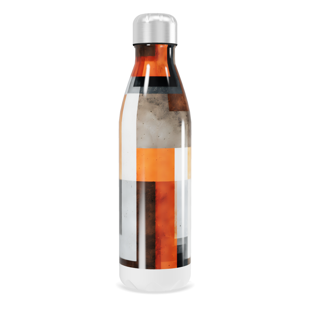 Garrafa Inox Estampada - Preto e Laranja