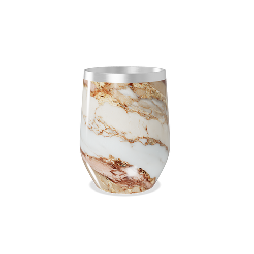 Copo Térmico Slim - Mármore Branco e Dourado