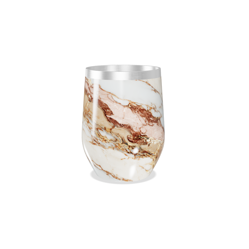 Copo Térmico Slim - Mármore Branco e Dourado