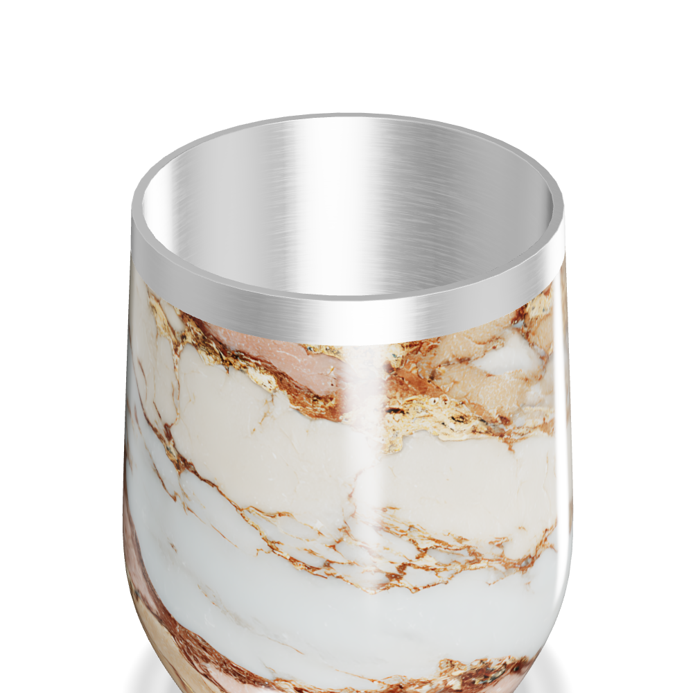 Copo Térmico Slim - Mármore Branco e Dourado