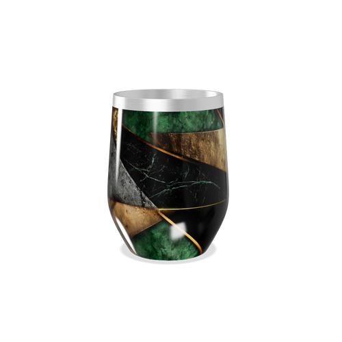 Copo Térmico Slim - Mármore Verde e Dourado