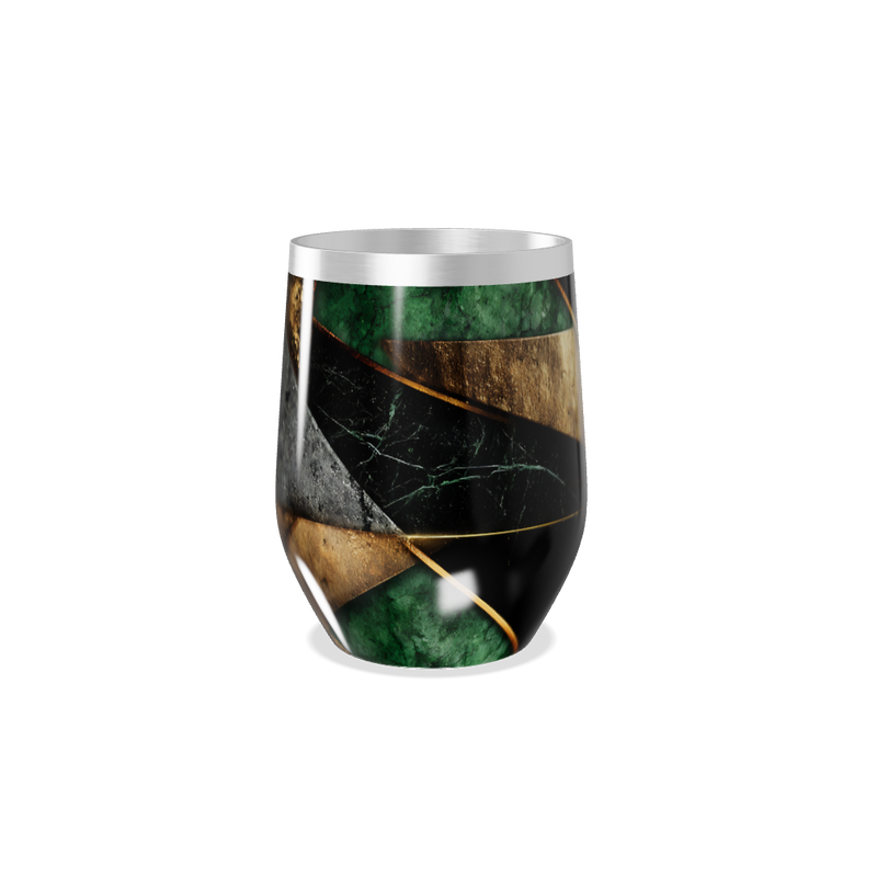 Copo Térmico Slim - Mármore Verde e Dourado