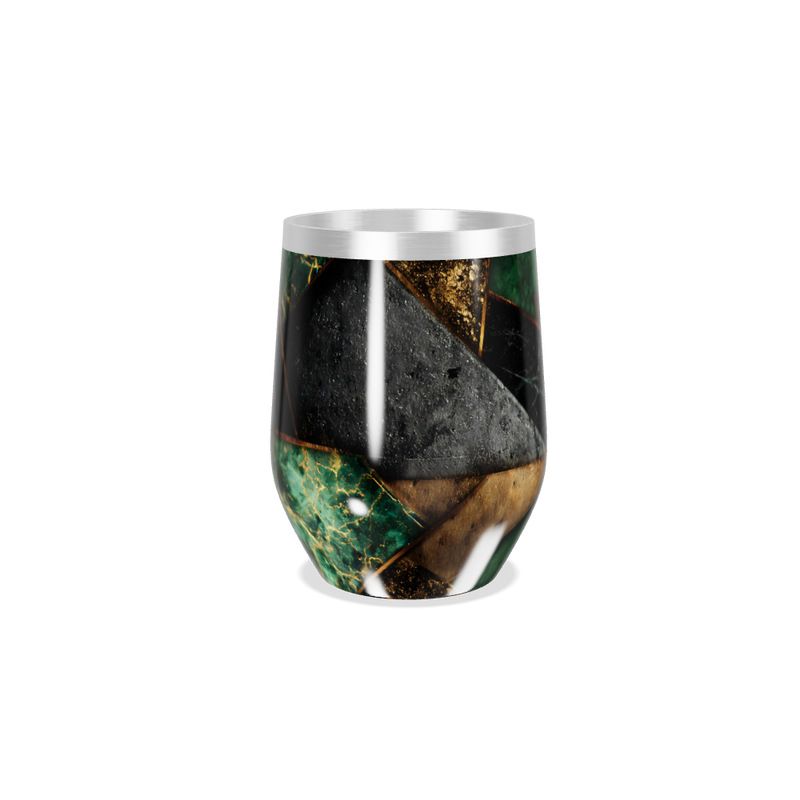 Copo Térmico Slim - Mármore Verde e Dourado