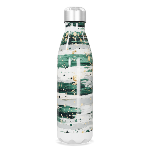 Garrafa Inox - Pintura Verde e Dourado