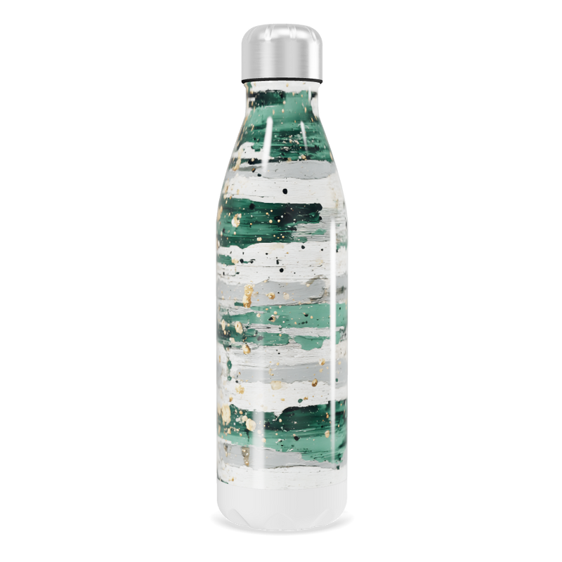 Garrafa Inox - Pintura Verde e Dourado