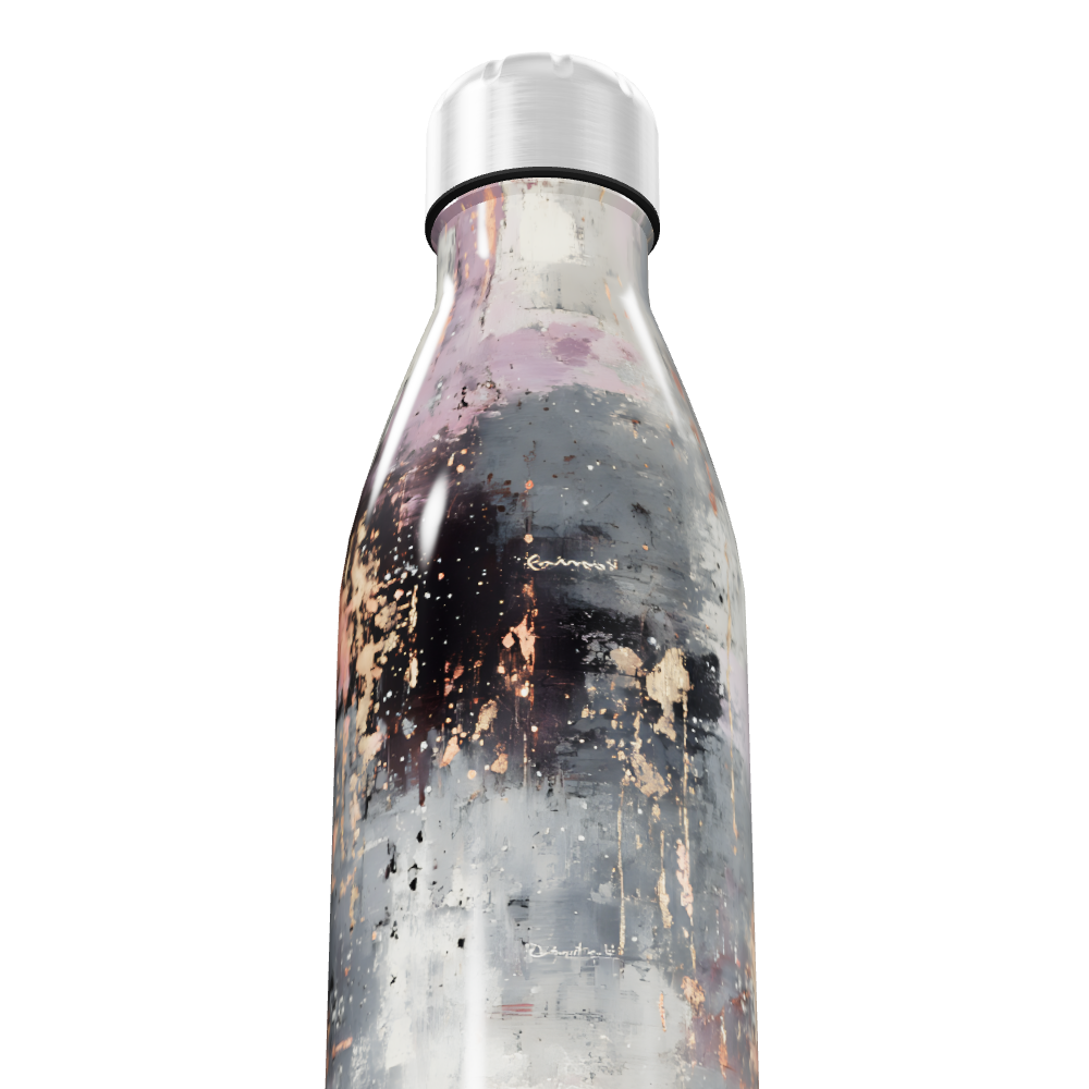 Garrafa Inox - Estampa Abstrata Multicolorida