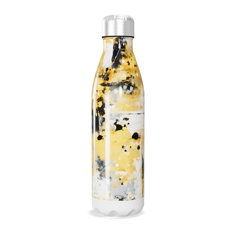 Garrafa Inox - Estampa Amarela Abstrata