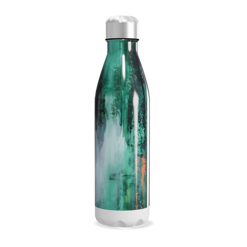 Garrafa Inox - Estampa Verde e Laranja