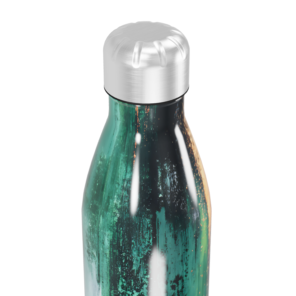 Garrafa Inox - Estampa Verde e Laranja