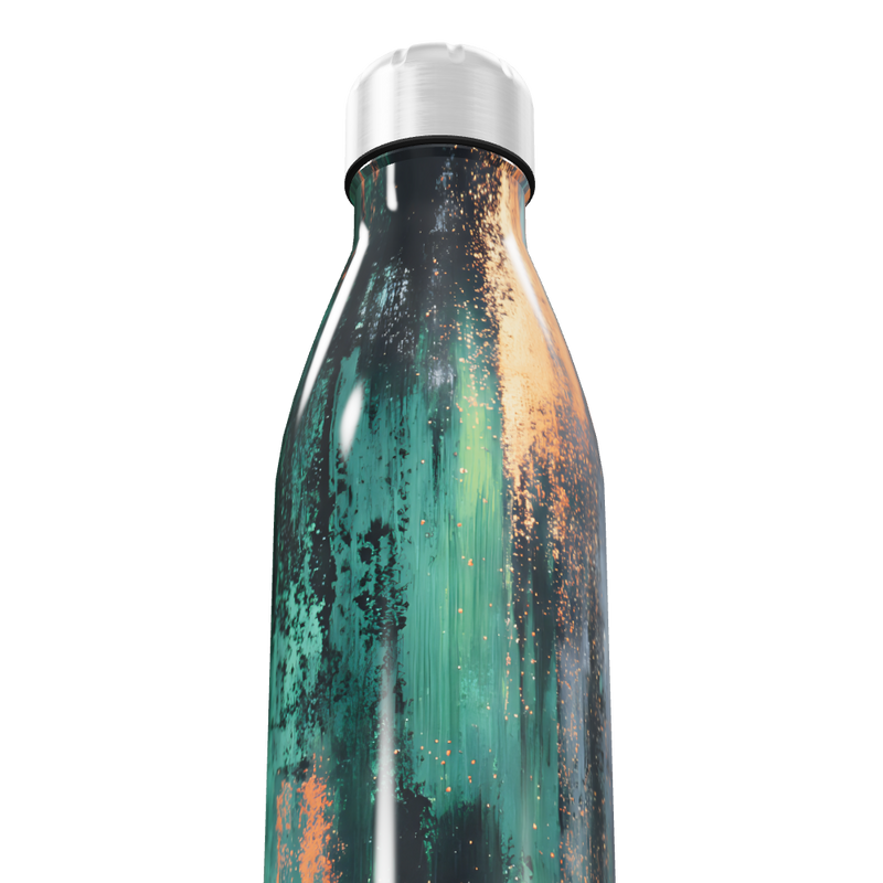 Garrafa Inox - Estampa Verde e Laranja