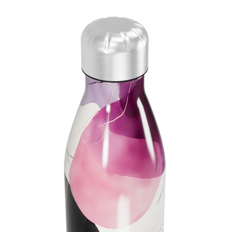 Garrafa Inox - Abstrata Roxa e Branca