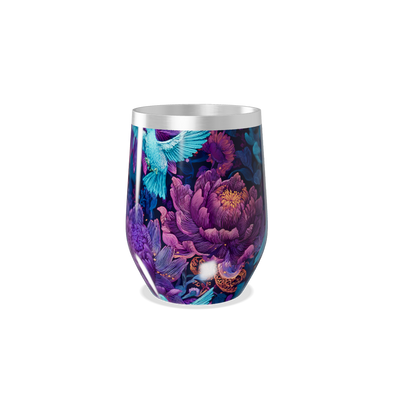 Copo Térmico Slim - Floral Roxo Aço Inox