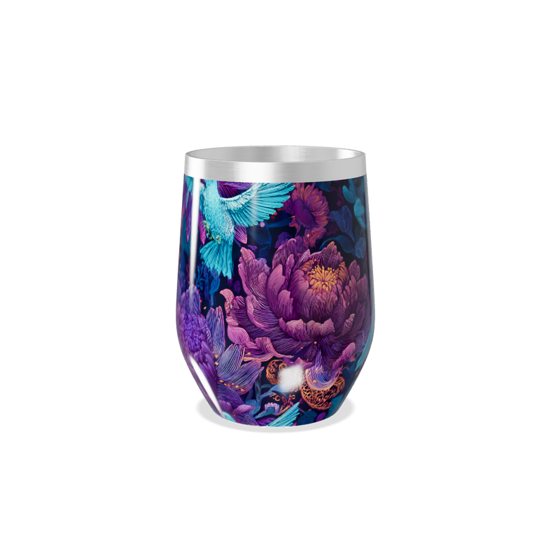 Copo Térmico Slim - Floral Roxo Aço Inox