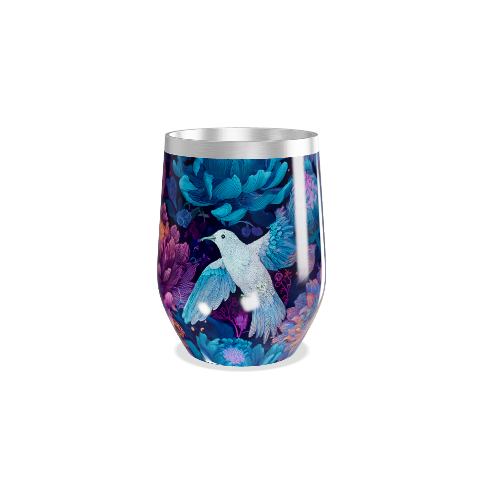 Copo Térmico Slim - Floral Roxo Aço Inox