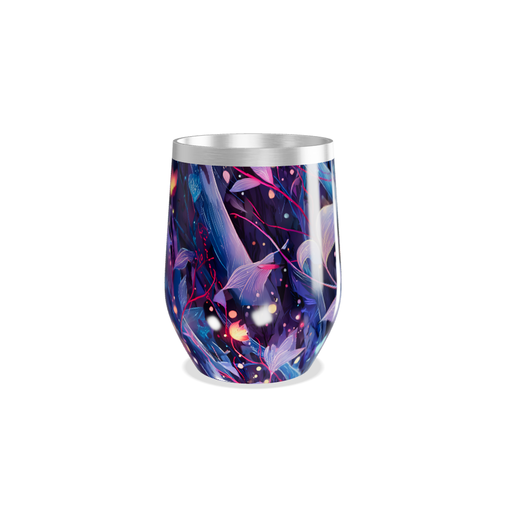 Copo Térmico Slim - Floral Azul Inox