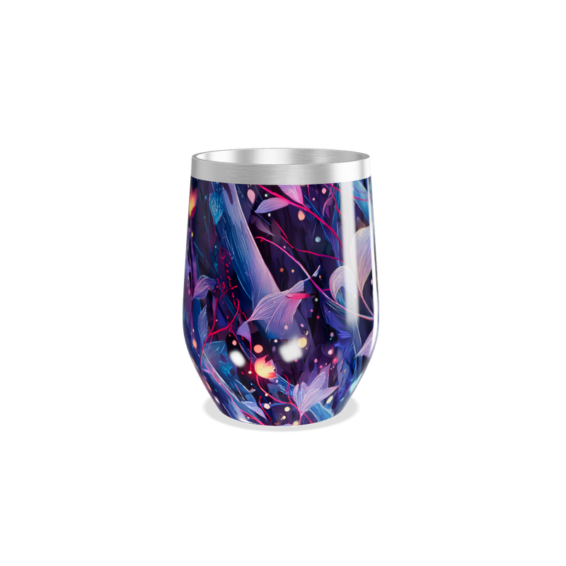 Copo Térmico Slim - Floral Azul Inox