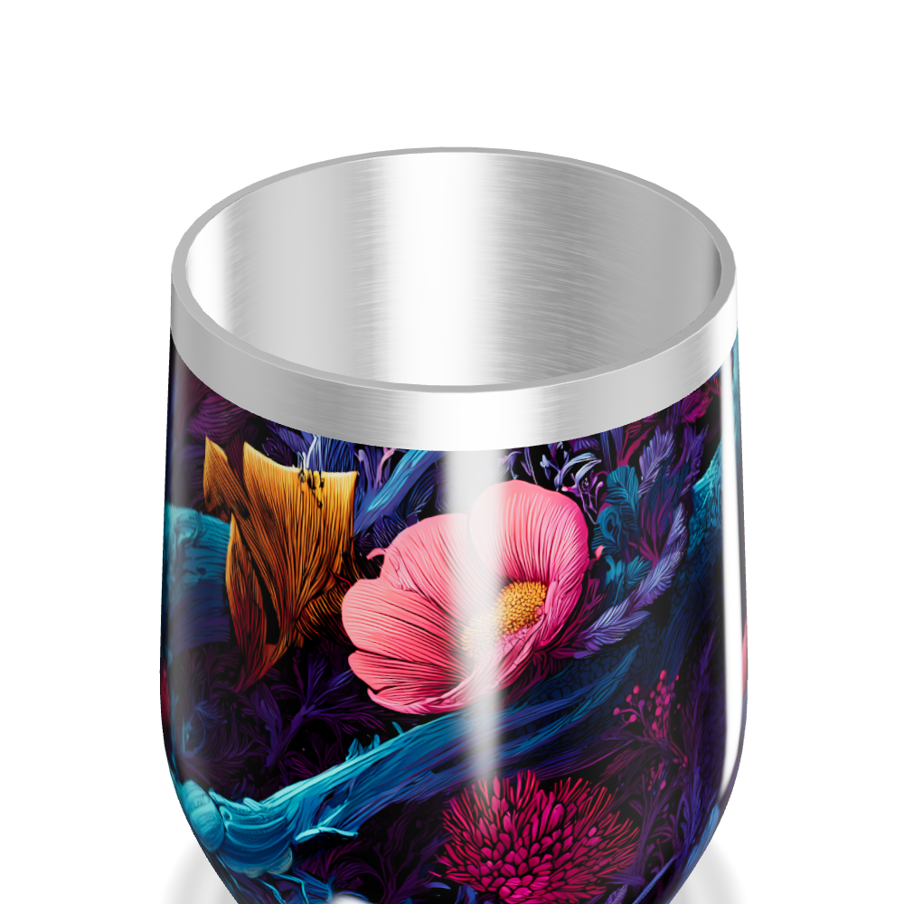 Copo Térmico Slim - Floral Colorido Inox
