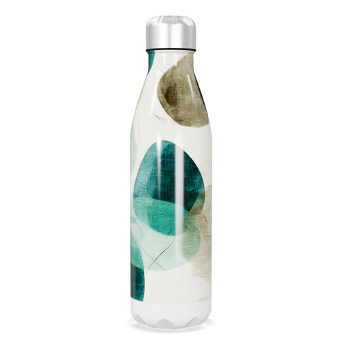 Garrafa Inox - Estampa Folhas Azul