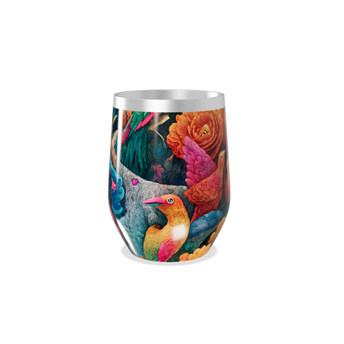 Copo Térmico Slim - Estampa de Aves Coloridas