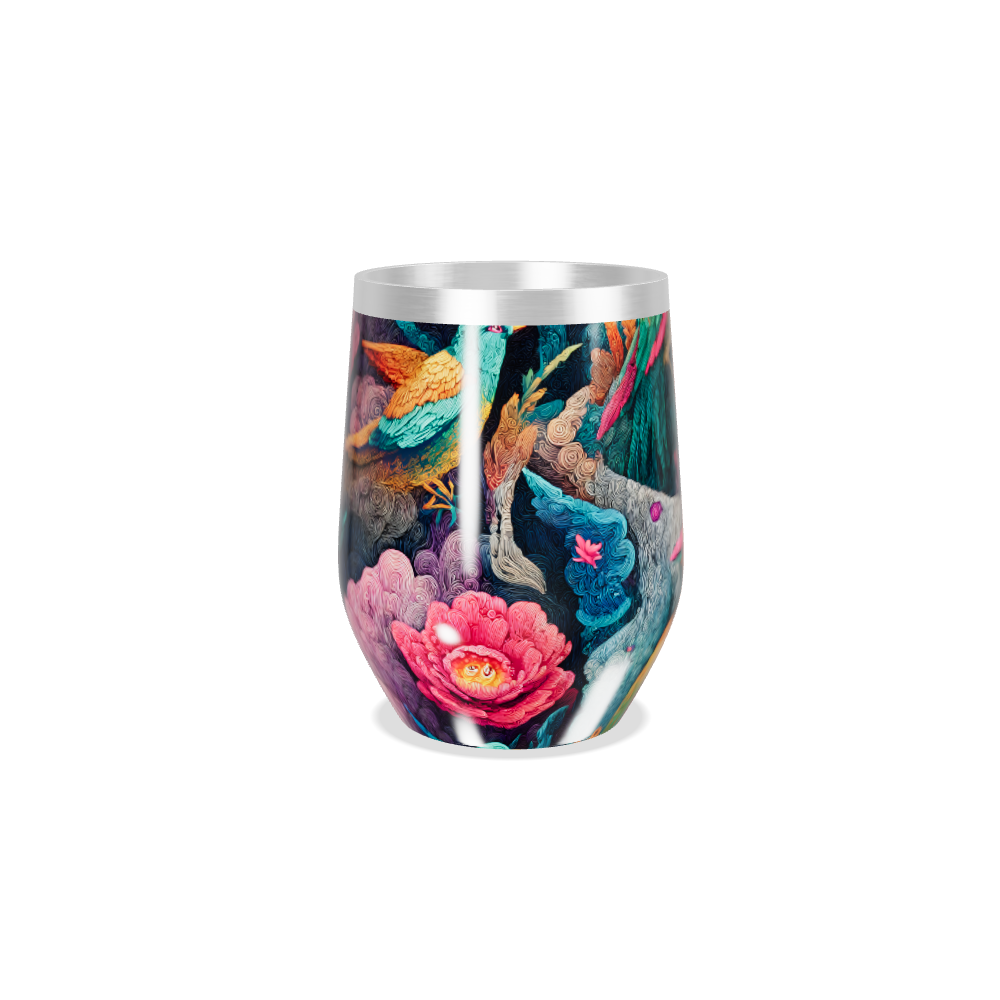 Copo Térmico Slim - Estampa de Aves Coloridas