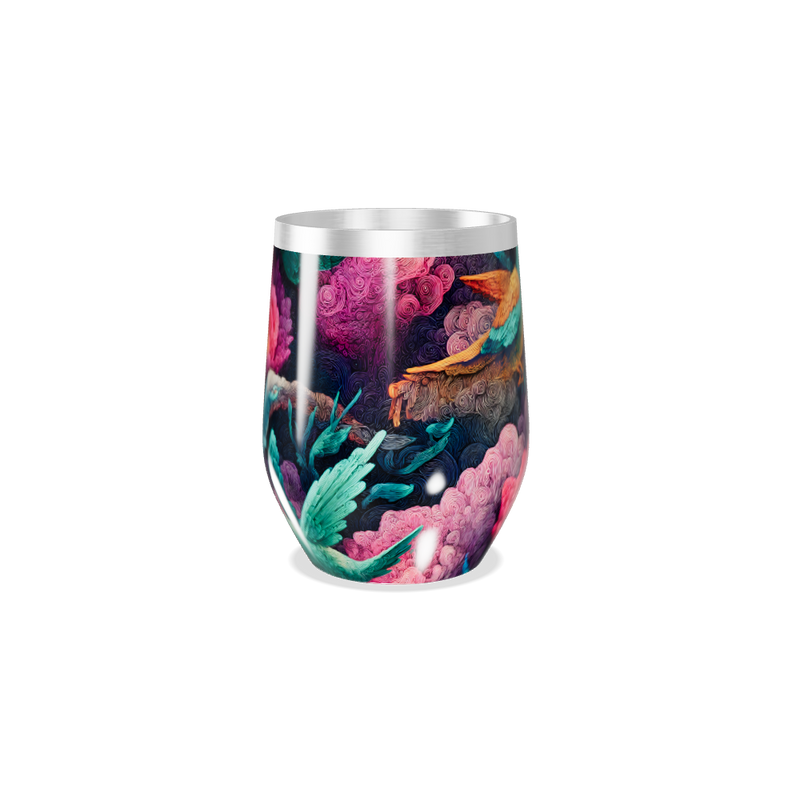 Copo Térmico Slim - Estampa de Aves Coloridas