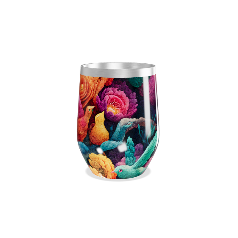 Copo Térmico Slim - Estampa de Aves Coloridas