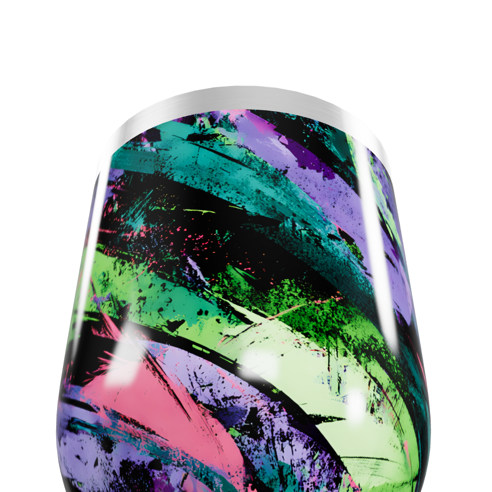 Copo Térmico Slim - Multicor Abstrato aço inox