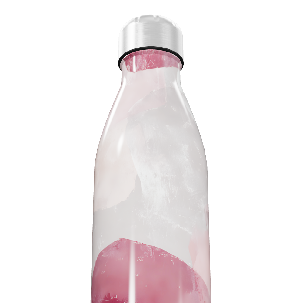 Garrafa Inox - Transparente e Rosa