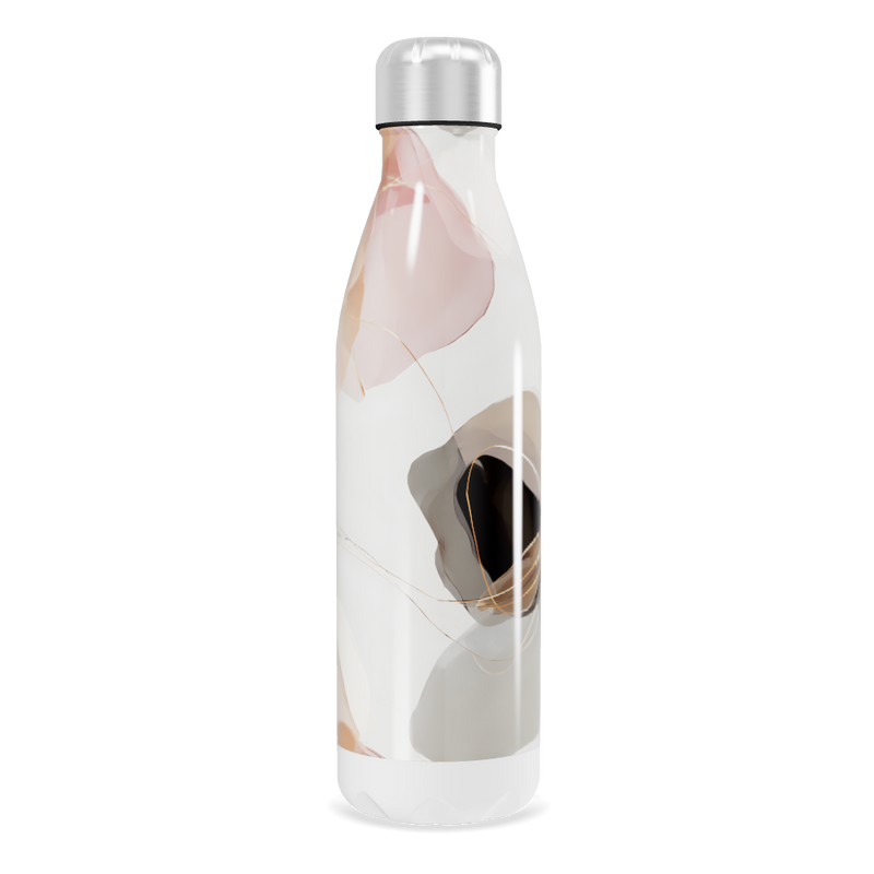 Garrafa Inox - Estampa Mármore Cores Suaves