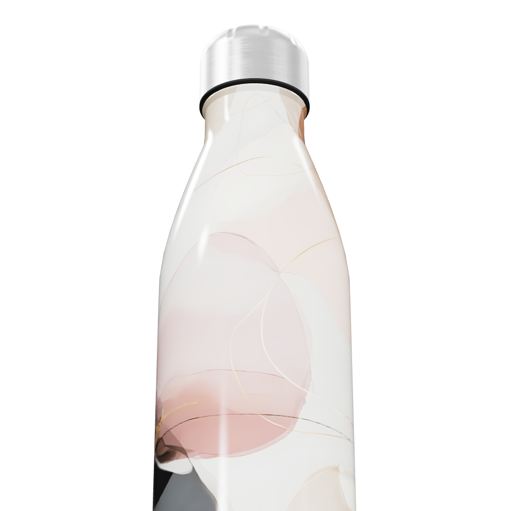 Garrafa Inox - Estampa Mármore Cores Suaves