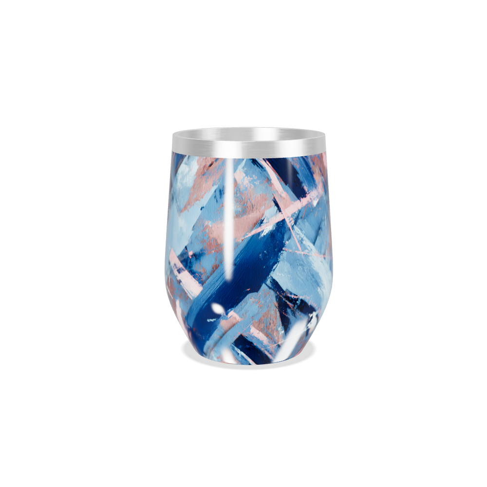 Copo Térmico Slim - Estampa Abstrata Azul