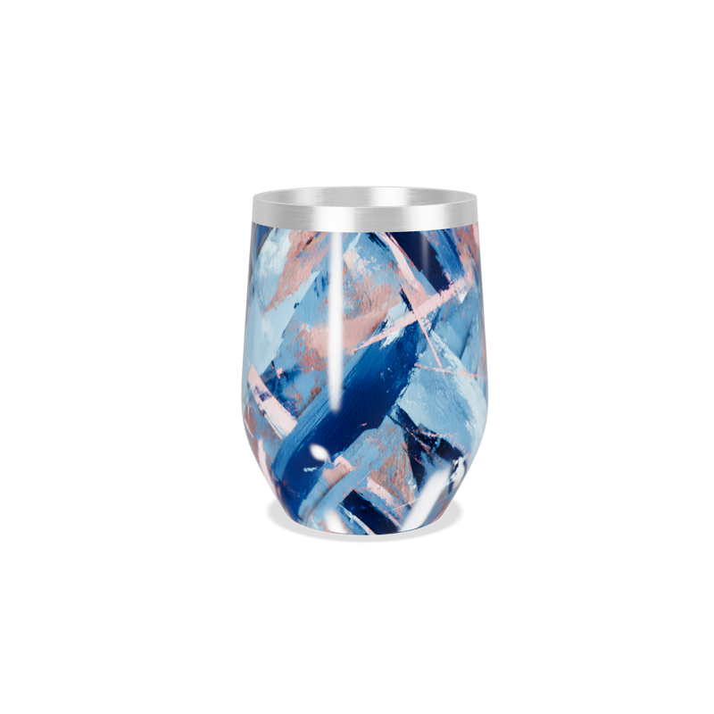 Copo Térmico Slim - Estampa Abstrata Azul