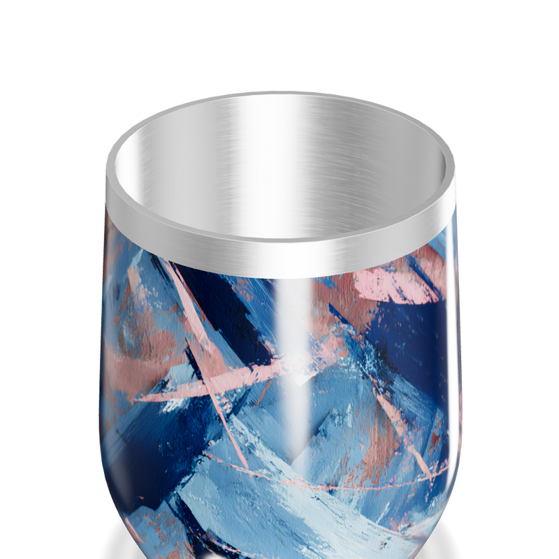 Copo Térmico Slim - Estampa Abstrata Azul